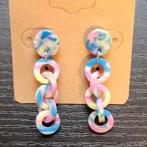Pearlescent White Clay Earrings